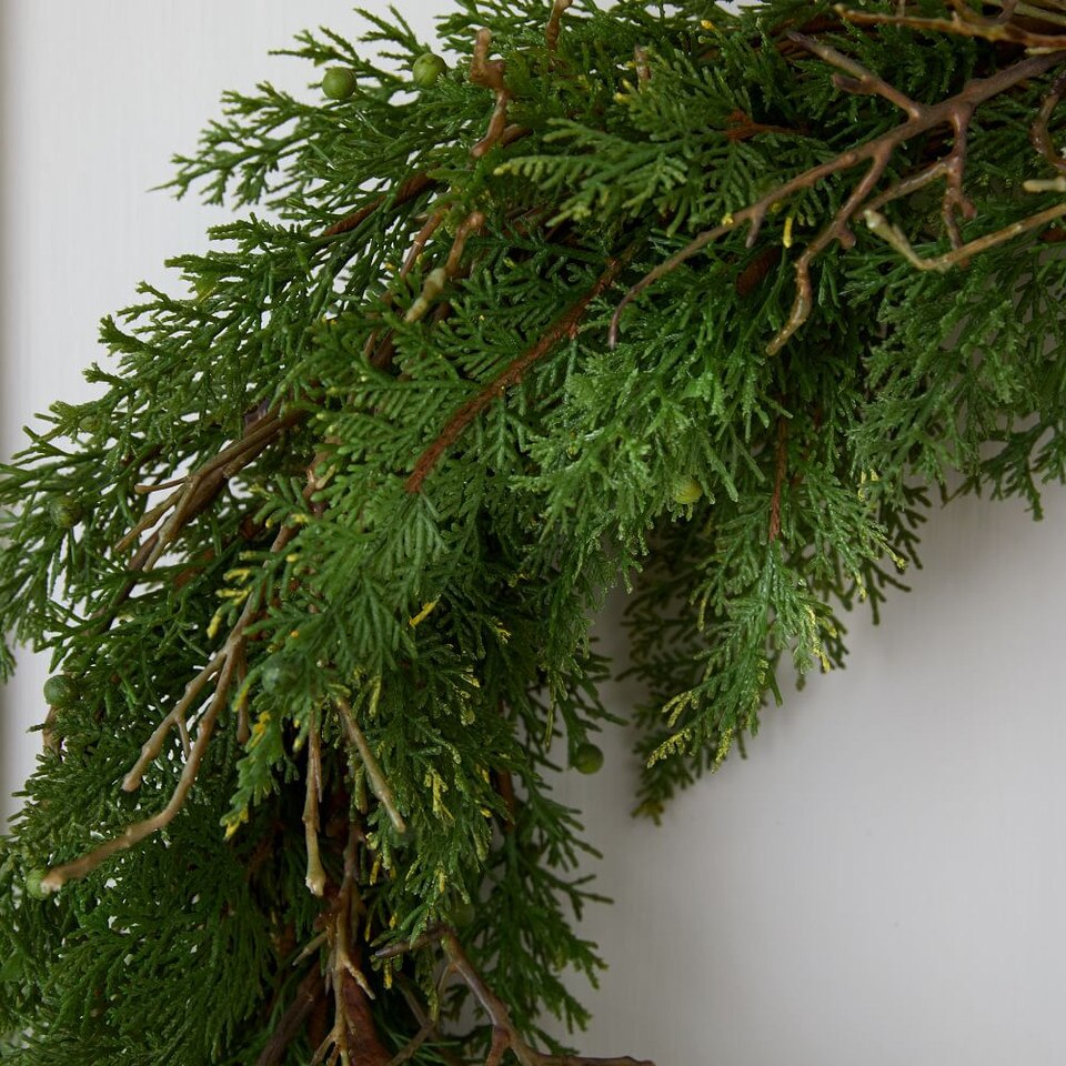 Faux Cypress & Juniper Wreath West Elm UK